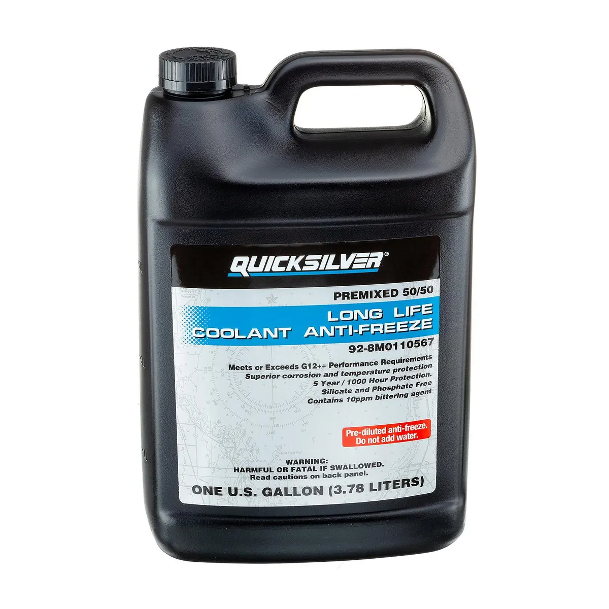 Quicksilver 8M0110567 Long Life Coolant/Antifreeze, Pre-Diluted 50/50, 1 Gallon