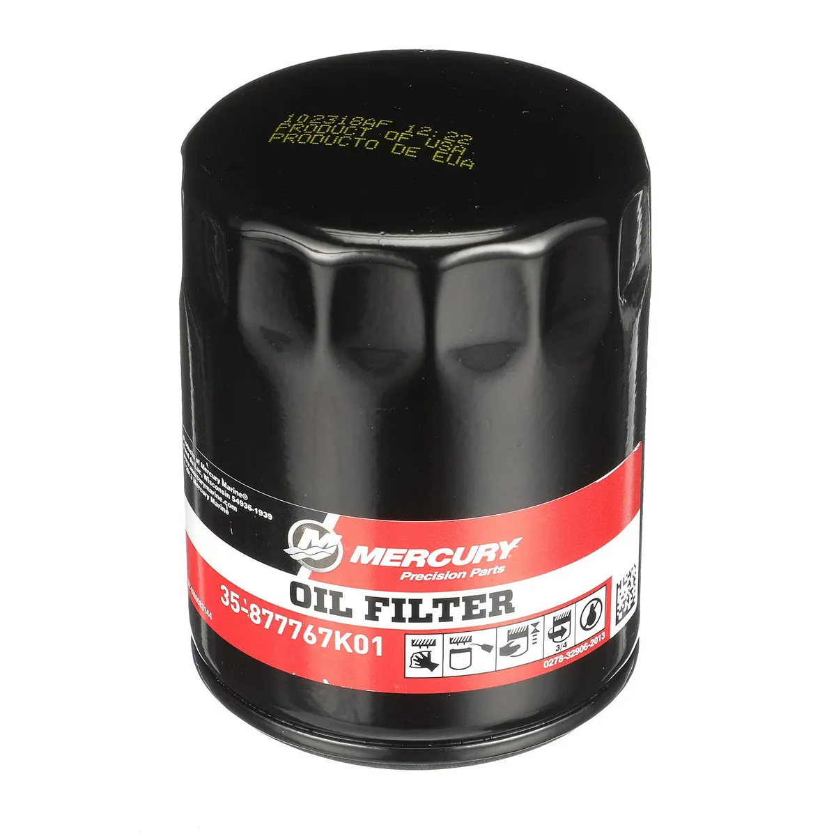 Mercury 877767K01 4-Stroke Engine Oil Filter for Select Mercury L4 135-200hp Verado Outboards