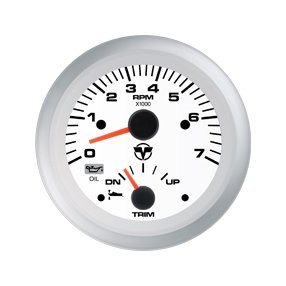 Tachometer with Trim Gauge and Oil Pressure Light