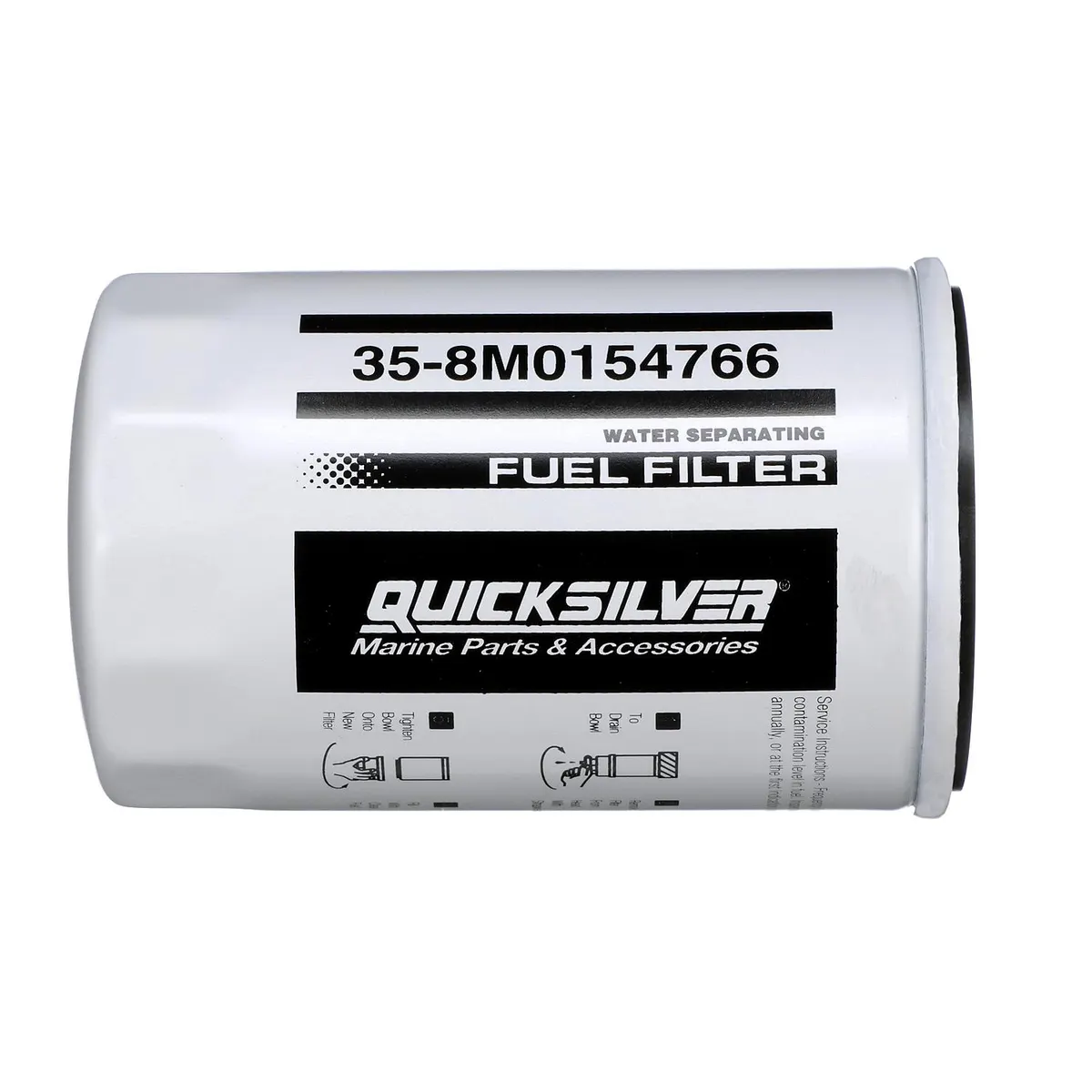 Quicksilver 8M0154766 Water Separating Fuel Filter for Select Yamaha 2-Stroke & 4-Stroke Outboards