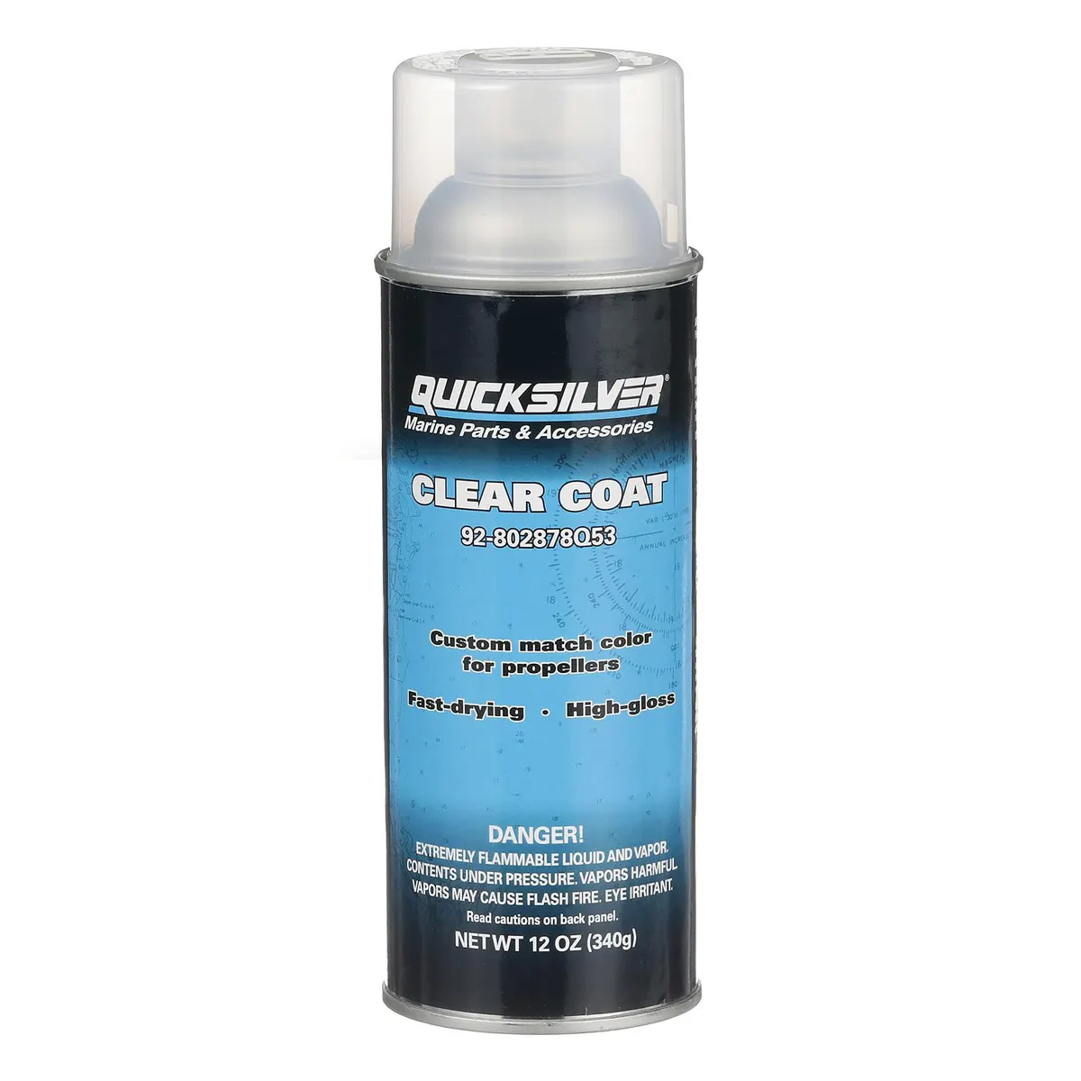 Quicksilver 802878Q53 Clear Coat Enamel Spray Paint