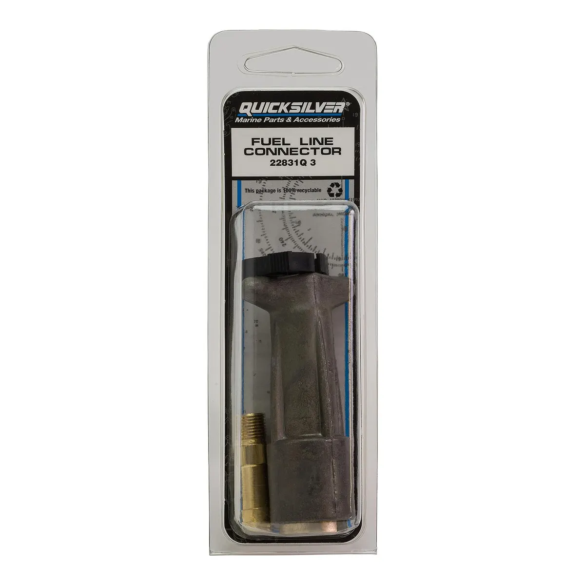 Quicksilver 22831Q3 Fuel Line Connector for Select Vintage Mercury and Mariner Outboards, 1-Pack