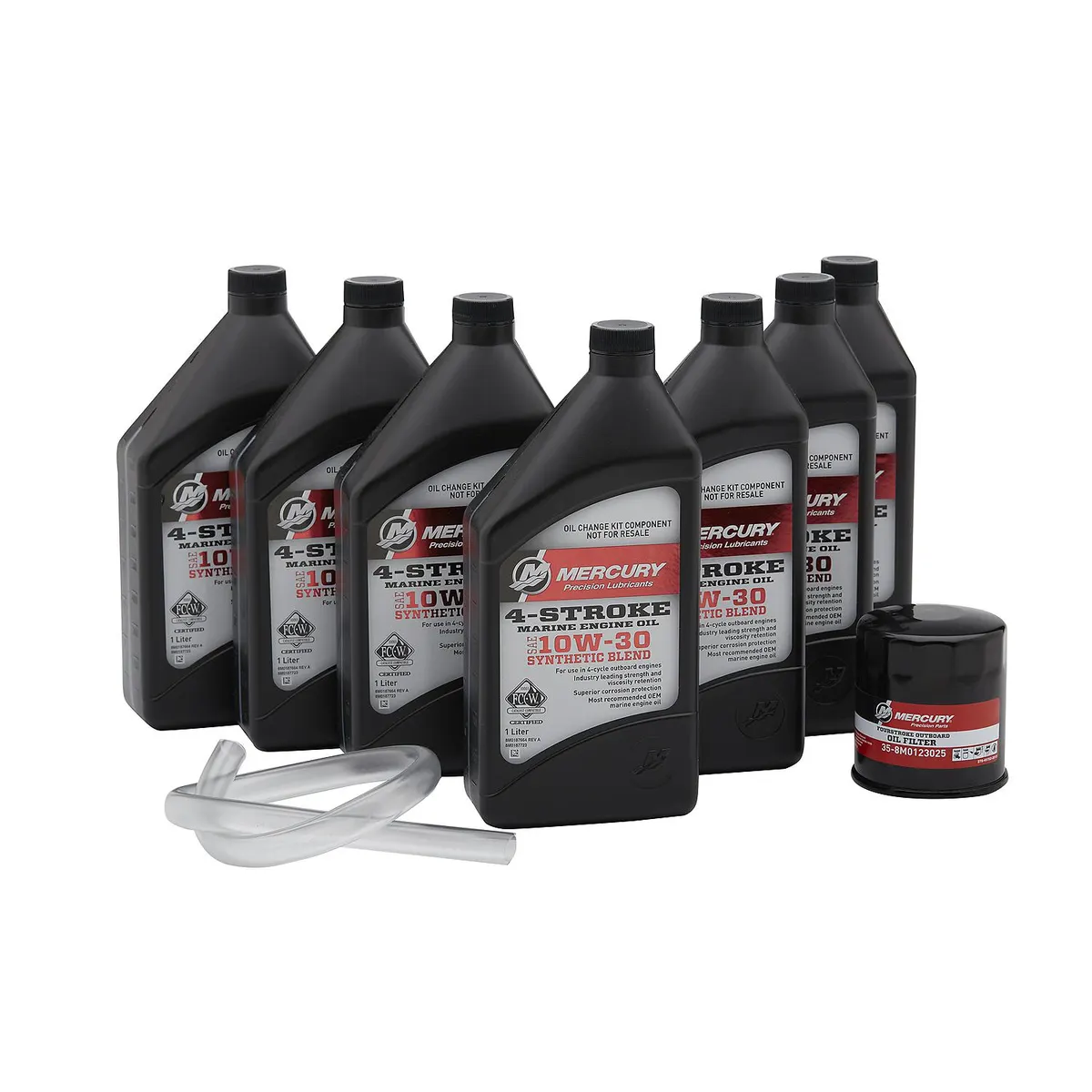 Mercury 8M0187621 10W-30 4-Stroke Outboard Oil Change Kit for Mercury V6 and V8 175-300hp Outboards