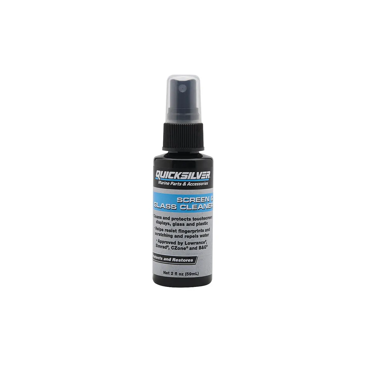 Quicksilver 8M0224419 Screen & Glass Cleaner for Marine Electronics, Windshields and Mirrors, 2 oz