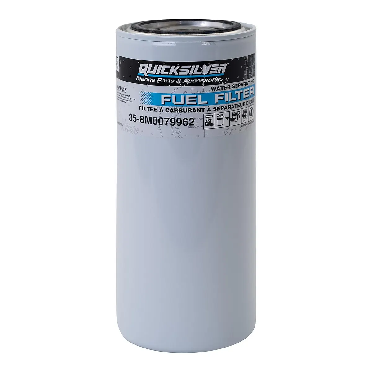 Quicksilver 8M0079962 High Capacity Water Separating Fuel Filter Element for Outboard or Sterndrive and Inboard Engines
