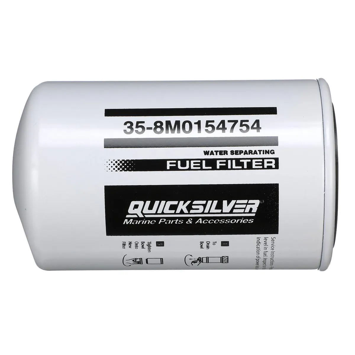 Quicksilver 8M0154754 Water Separating Fuel Filter for Select Yamaha 2-Stroke and 4-Stroke Outboards
