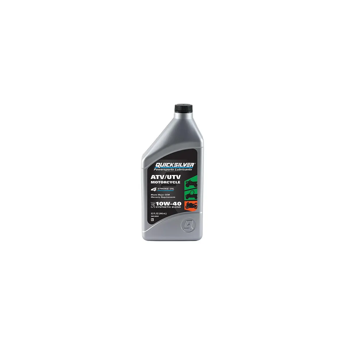Quicksilver 10W-40 Synthetic Blend ATV/UTV/Motorcycle Oil, 1 Quart, Qty 6