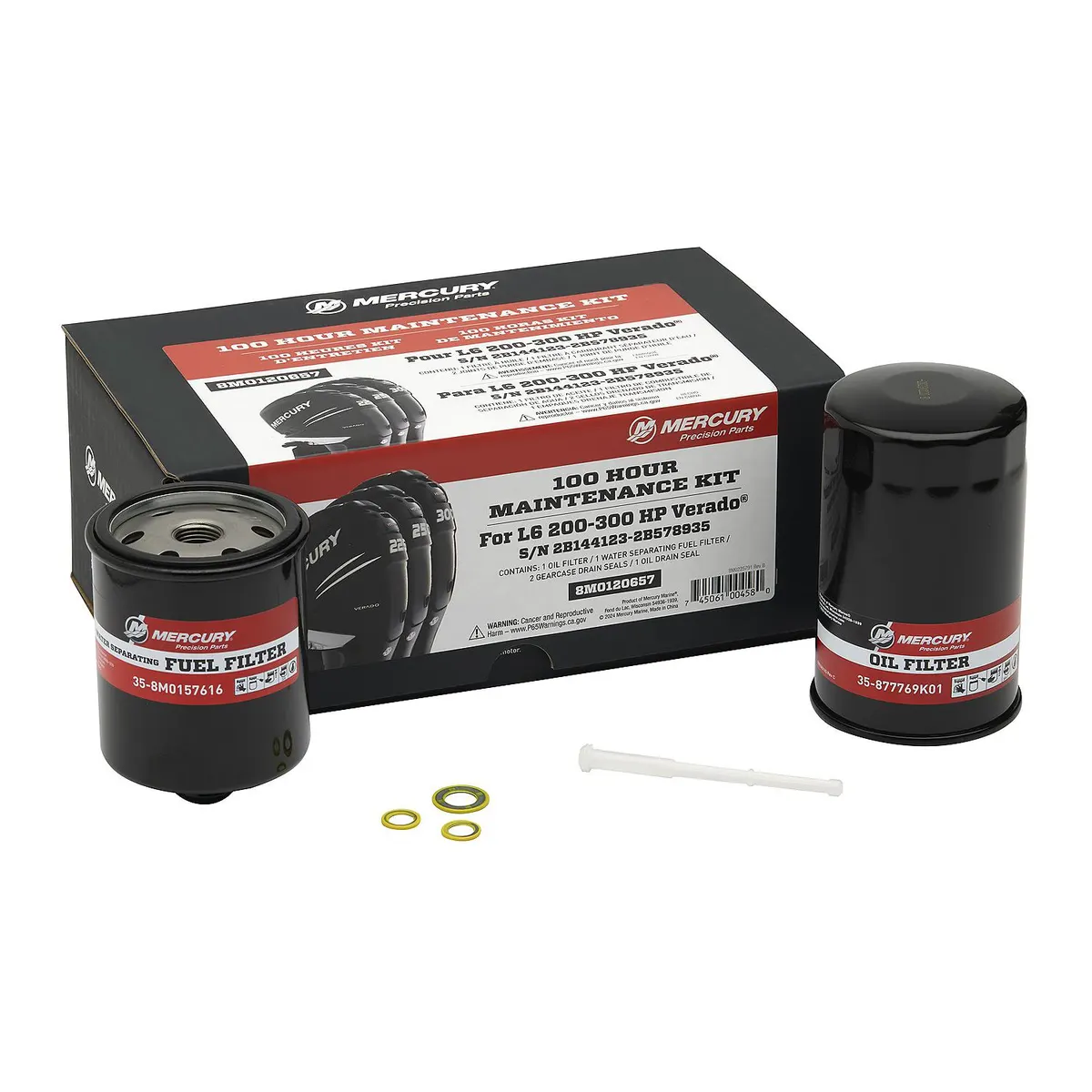 Mercury 8M0120657 L6 200-400hp Verado EFI 100 Hour Maintenance Kit