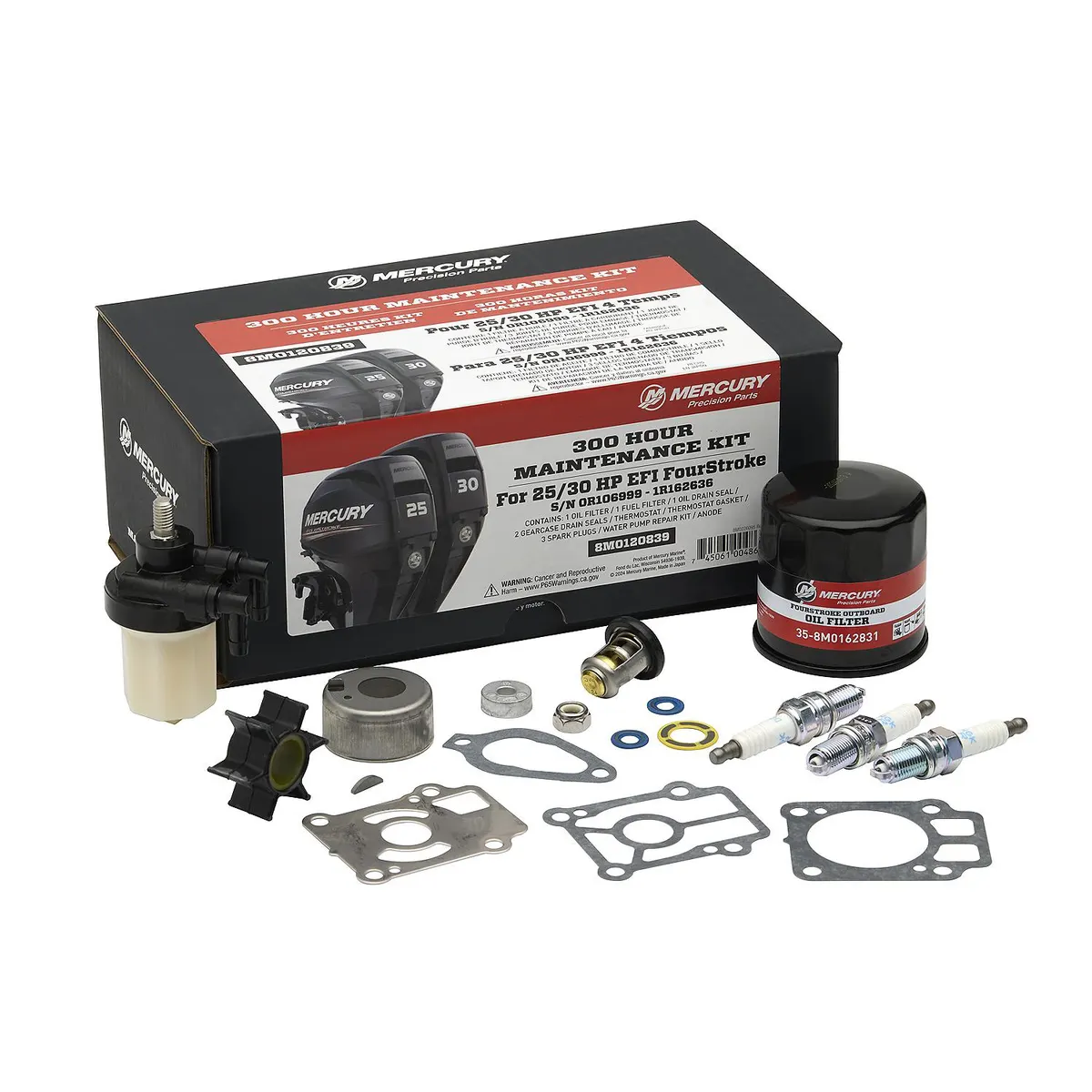 Mercury 8M0120839 25-30hp FourStroke 300 Hour Maintenance Kit