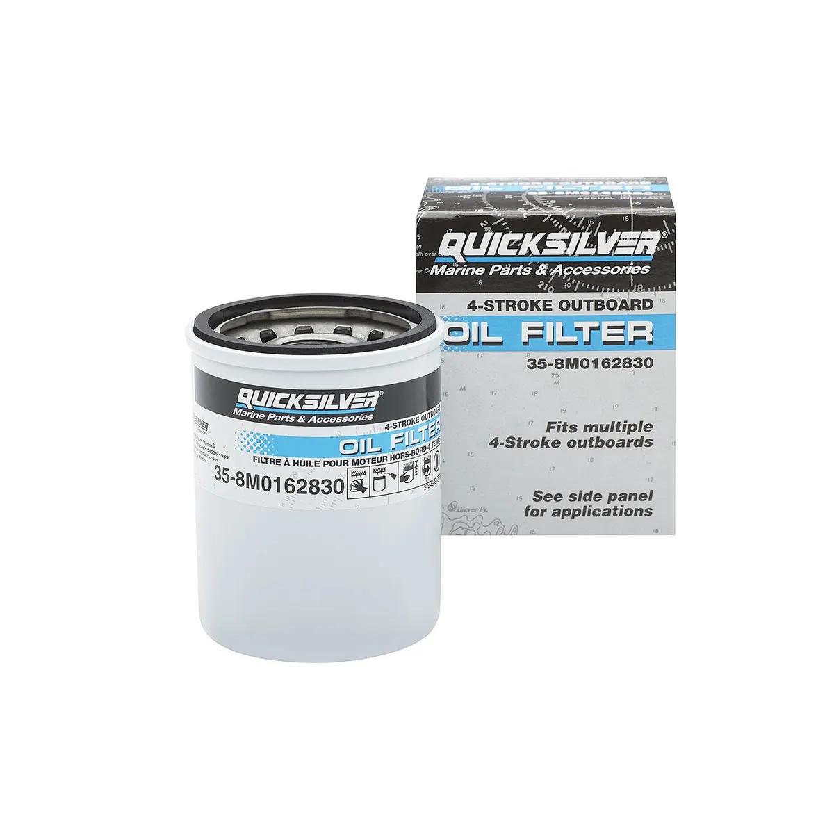 Quicksilver 8M0162830 Oil Filter for Select Mercury and Mariner 4-Stroke Outboards 25-115hp