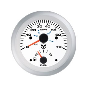 SPEEDOMETER (White) – 70MPH/ W FUEL GAUGE COMBO GPS ENABLED