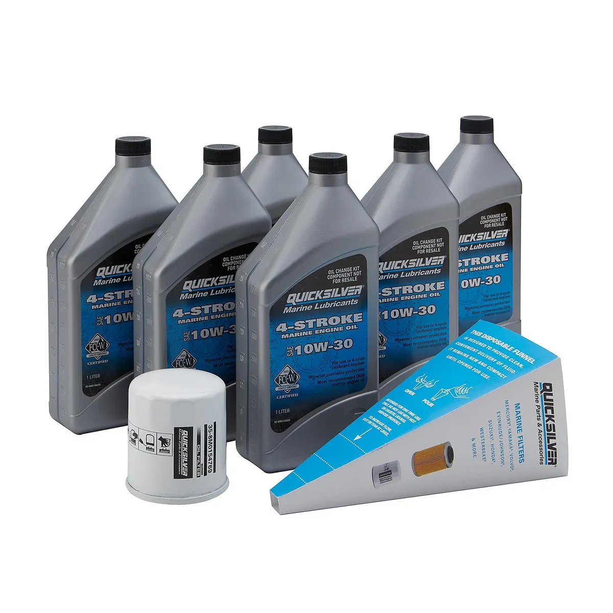Quicksilver 10W-30 Oil Change Kit for 4-Stroke Yamaha F200 through F250 Outboards