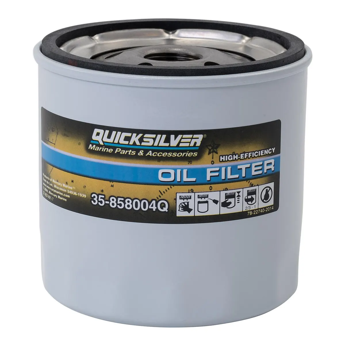 Quicksilver 858004Q High Performance Oil Filter for MerCruiser Sterndrive and Inboards Engines