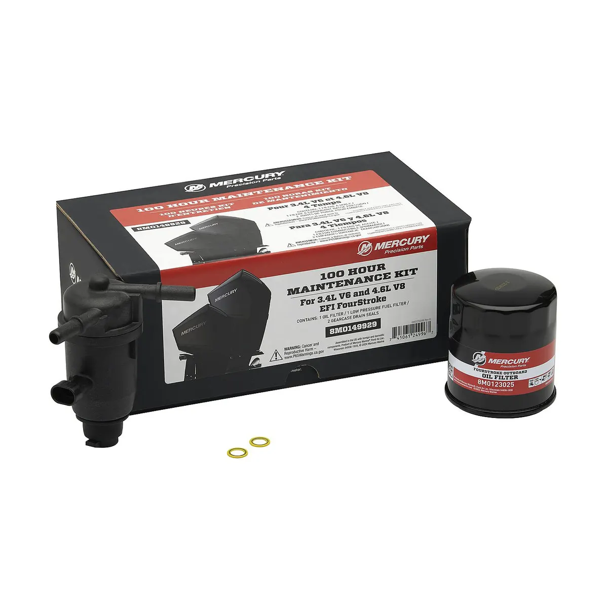Mercury 8M0149929 V6 and V8 175-300hp FourStroke 100 Hour Maintenance Kit