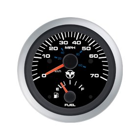 SPEEDOMETER (BLACK) – 70MPH/ W FUEL GAUGE COMBO GPS ENABLED
