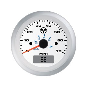Speedometer (White) – 70MPH, GPS-enabled