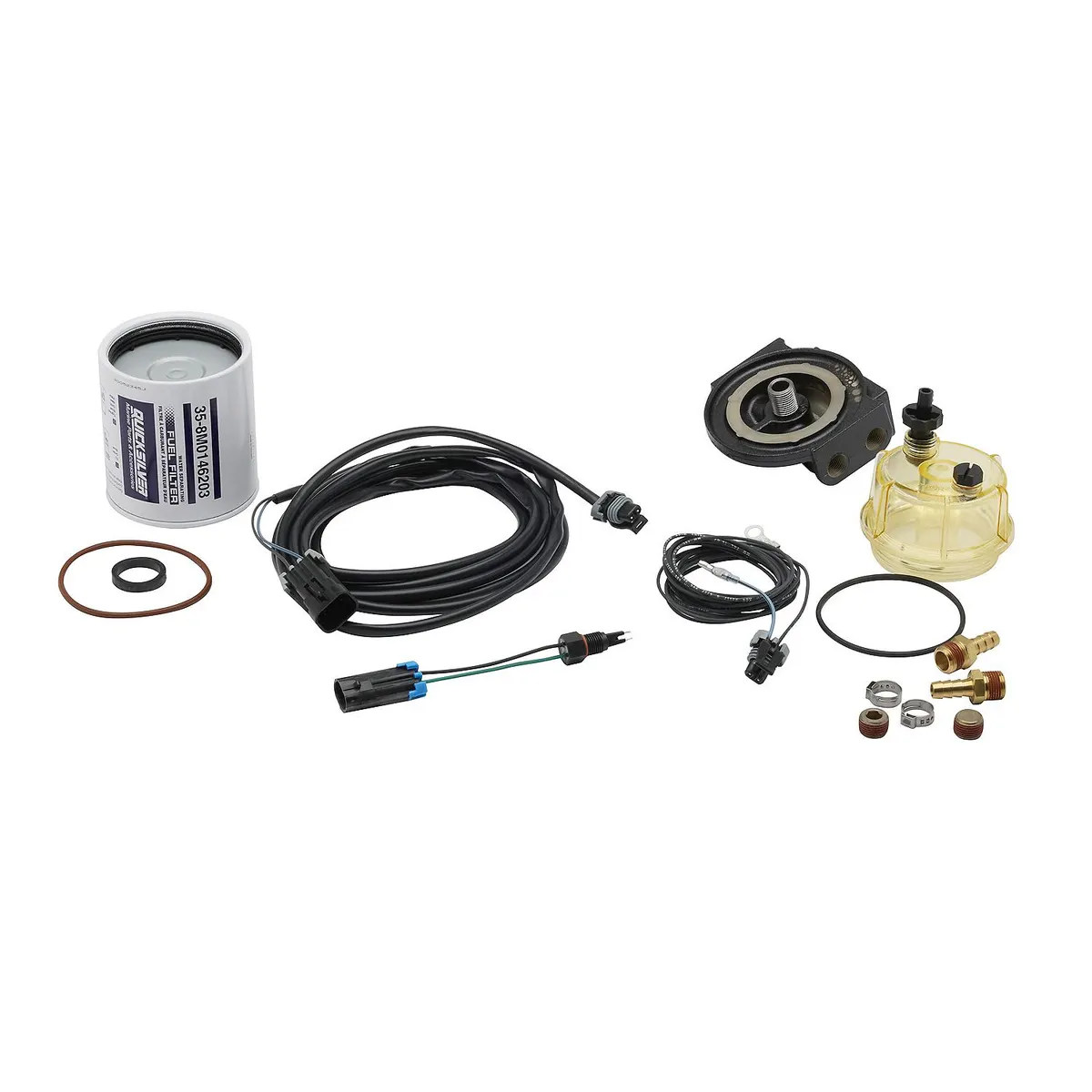 Quicksilver 8M0109543 Remote Water-Separating Fuel Filter Kit for Mercury and Mariner 150hp EFI FourStroke and F75-115hp FourStroke Outboards