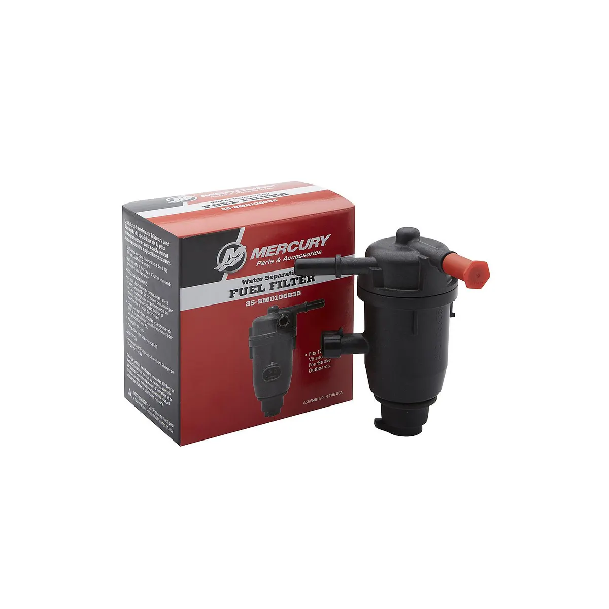 Mercury 8M0106635 On-Engine Water Separating Fuel Filter for V6 and V8 FourStroke Outboards