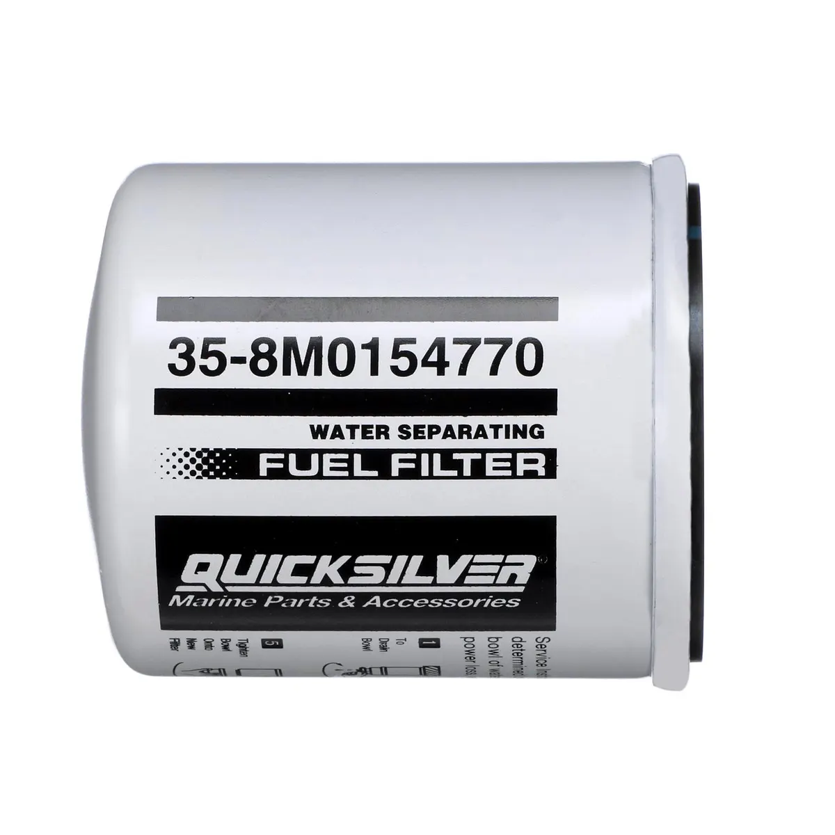 Quicksilver 8M0154770 Water Separating Fuel Filter for Select Volvo Penta, Cobra EFI, Johnson and Evinrude 100-300hp Outboards
