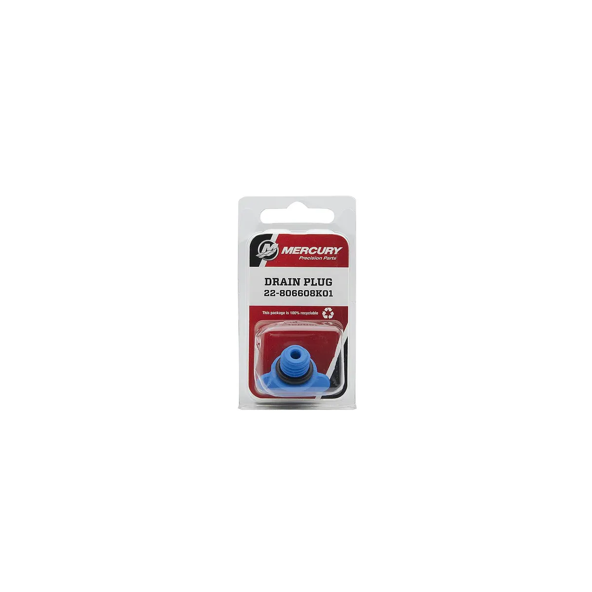 Mercury 806608K01 Blue Plastic Drain Plug for Select MerCruiser Block & Exhaust Manifolds