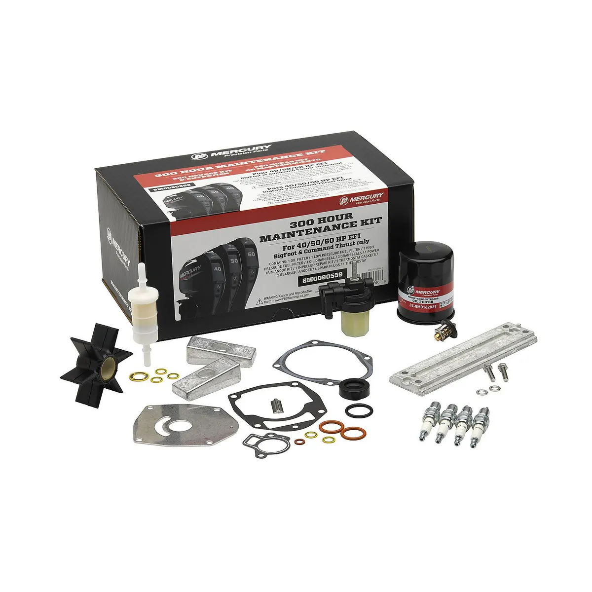 Mercury 8M0090559 40-60hp FourStroke EFI Command Thrust 300 Hour Maintenance Kit