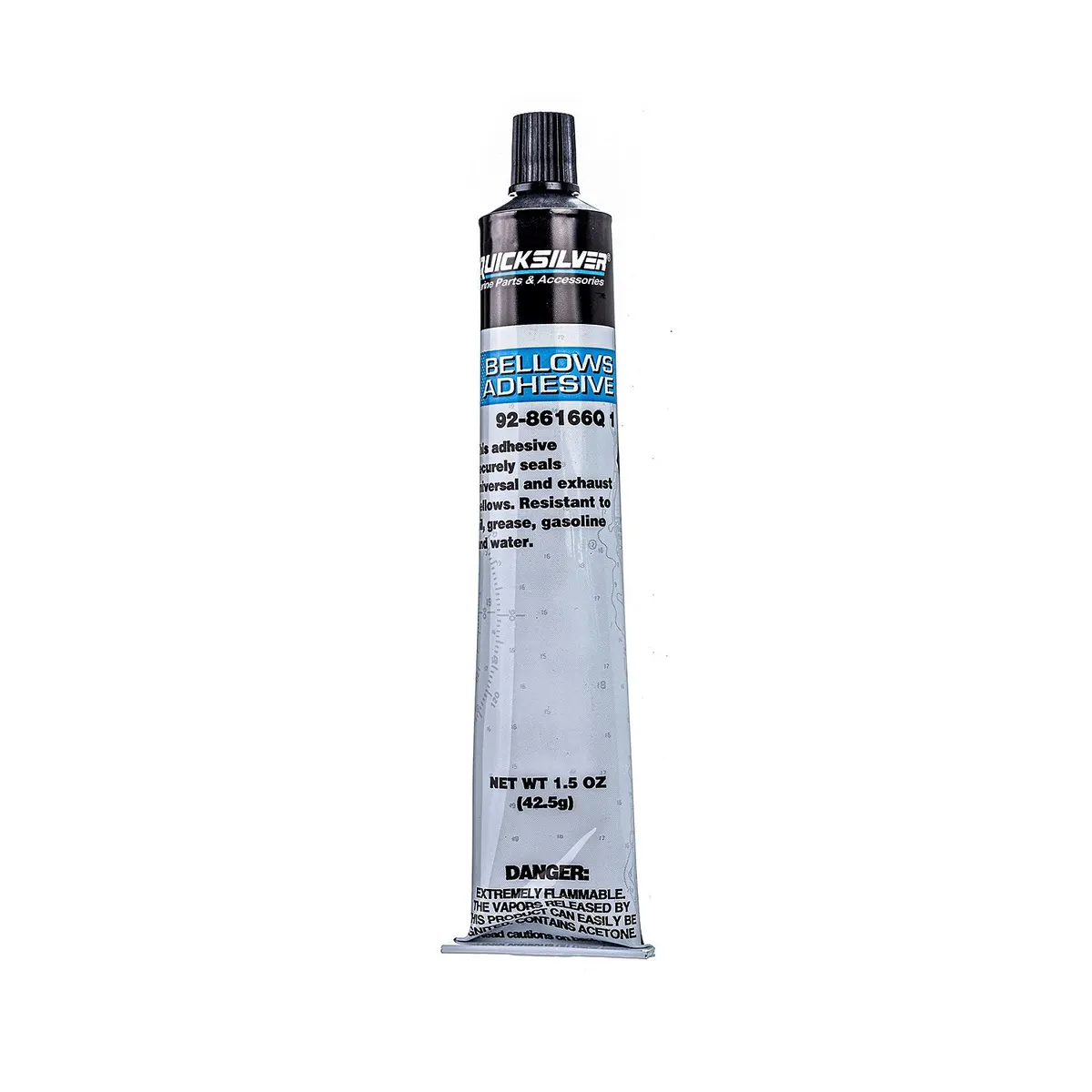 Quicksilver 86166Q1 Bellows Adhesive, Resistant to Oil, Grease, Gasoline and Water, 1.5 oz Tube