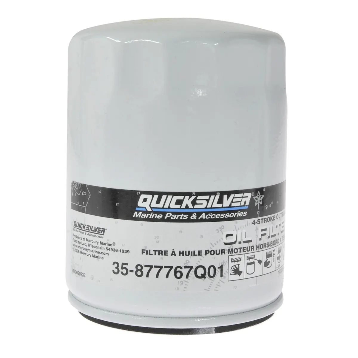 Quicksilver 877767Q01 Oil Filter for Verado Inline 4-Cylinder 135-200hp Outboards