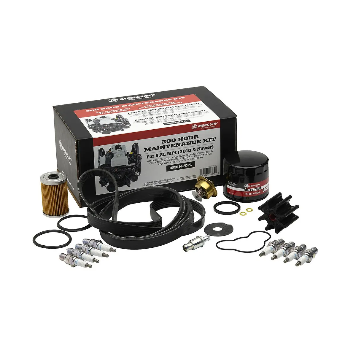 Mercury 8M0147071 MerCruiser 8.2L MPI Engine with Bravo Sterndrive 300 Hour Maintenance Kit